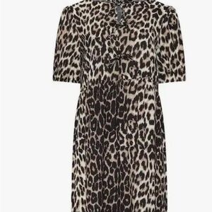 LTS Animal Print Tie Front Midi Dress